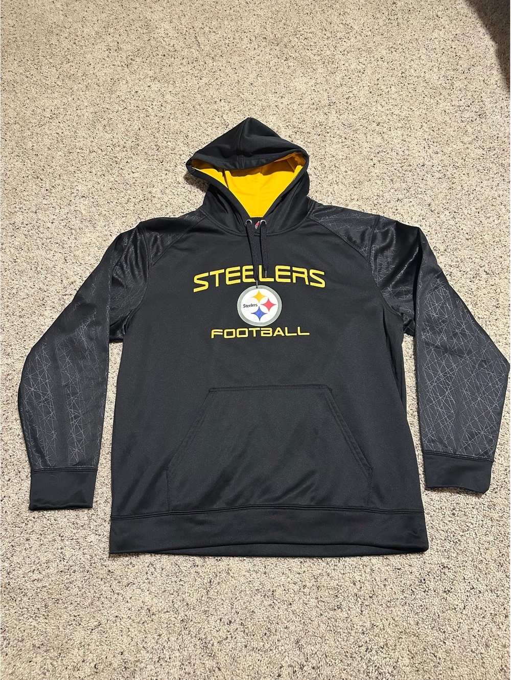 Majestic Pittsburgh Steelers Football Hoodie Pullover XL Black Yellow